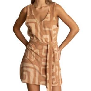 NEW Araminta James Biscuit Morocco Terry Sleeveless Mini Dress Size S